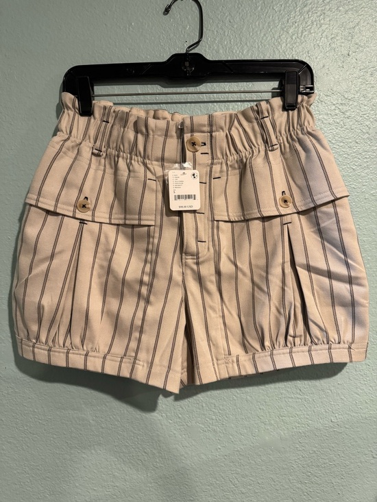 Free People Pants - NWT Free People Effie Striped Shorts Cream & Brown Size S